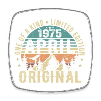 Born april 1975, legend since april 1975 - Square fridge magnet - white - Front