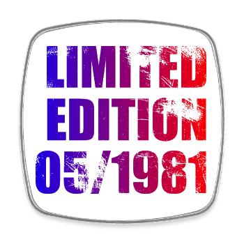 44e anniversaire Edition limitée 05/1981 - Magnet carré - blanc - Devant