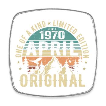 Born april 1970, legend since april 1970 - Square fridge magnet - white - Front