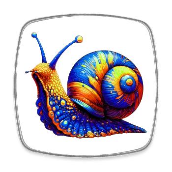 Snail - Square fridge magnet - white - Front
