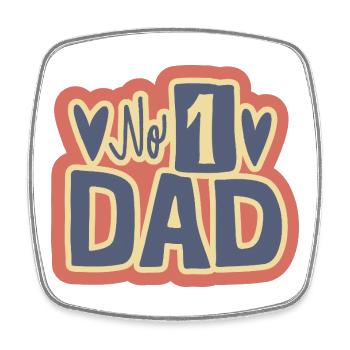 No 1 Dad Heart Design - Magnet carré - blanc - Devant