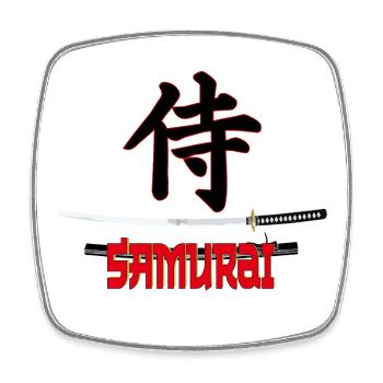 Samurai - Square fridge magnet - white - Front