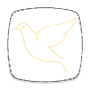 Illustration der minimalistischen und eleganten Taube - Viereckiger Kühlschrankmagnet - Weiß - Vorne