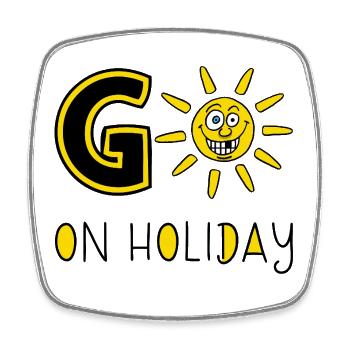 Sun and holidays - Square fridge magnet - white - Front