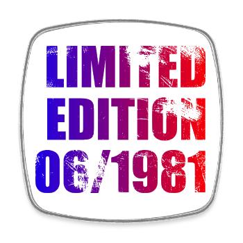 44e anniversaire Edition limitée 06/1981 - Magnet carré - blanc - Devant