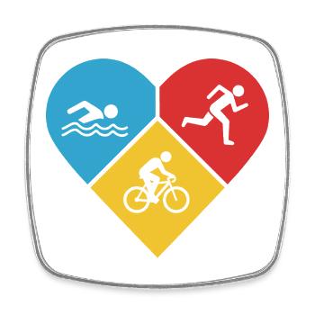 I Love Triathlon - Square fridge magnet - white - Front
