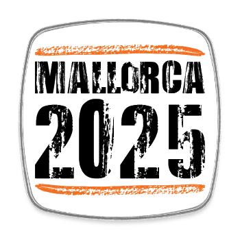 Mallorca 2025 Spruch - Square fridge magnet - white - Front