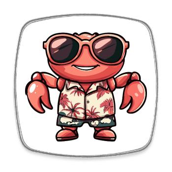 Crab Crab Cool Summer - Square fridge magnet - white - Front