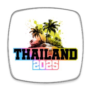 Thailand 2025 Palmen Bunt - Viereckiger Kühlschrankmagnet - Weiß - Vorne