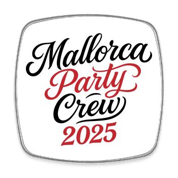 Majorque Party Crew 2025 (Garantie du prix le plus bas) - Magnet carré - blanc - Devant