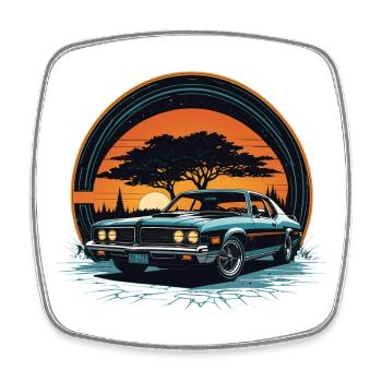 car_01 - Viereckiger Kühlschrankmagnet - Weiß - Vorne
