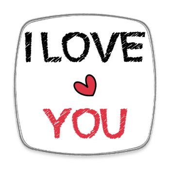 MOM. MOTHER'S DAY. HEART. FEAST. HAPPY BIRTHDAY - Square fridge magnet - white - Front