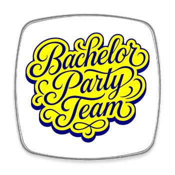Bachelor Party Team - Square fridge magnet - white - Front