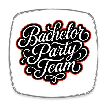 Bachelor Party Team - Square fridge magnet - white - Front