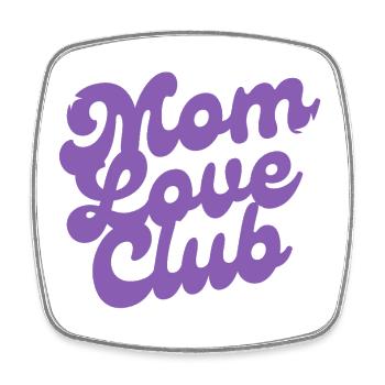 Mom Love Club Design - Viereckiger Kühlschrankmagnet - Weiß - Vorne