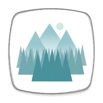 Astral mountain landscape in blue tones - Square fridge magnet - white - Front