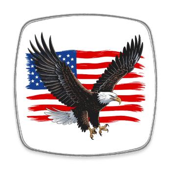 USA - Viereckiger Kühlschrankmagnet - Weiß - Vorne