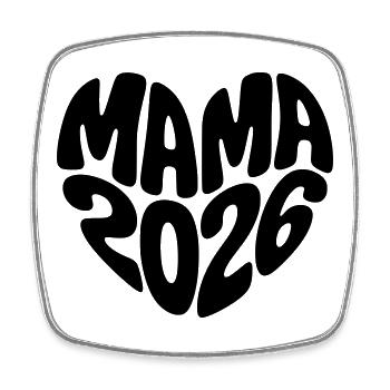 Mama 2026 - Viereckiger Kühlschrankmagnet - Weiß - Vorne