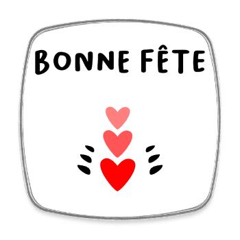 MOM. MOTHER'S DAY. HEART. FEAST. HAPPY BIRTHDAY - Square fridge magnet - white - Front