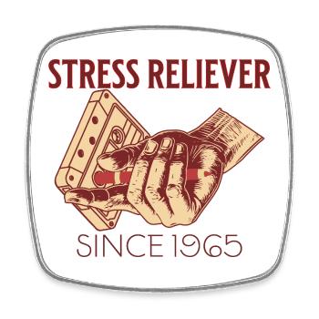 Stress reliever - Viereckiger Kühlschrankmagnet - Weiß - Vorne