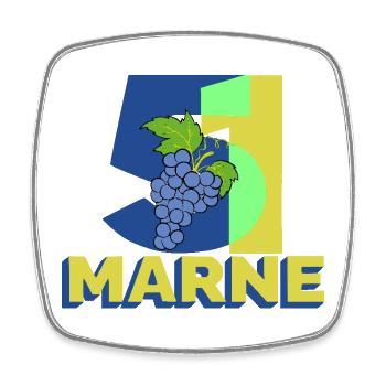 51 - Square fridge magnet - white - Front