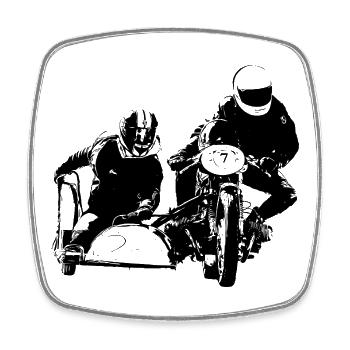 Motorcycle - Square fridge magnet - white - Front