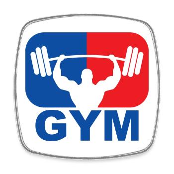 GYM Bodybuilding Weight - Square fridge magnet - white - Front