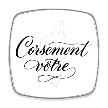 Corsement Vôtre - Magnet carré - blanc - Devant