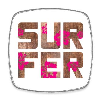 Surfeur Hawaï Camping Plage Planche de surf Camp d’été - Magnet carré - blanc - Devant