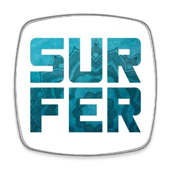Surfer Mandala Camp Water Sports Beach Leisure - Square fridge magnet - white - Front