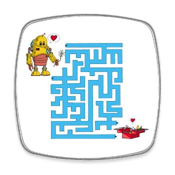 The labyrinth of love - Square fridge magnet - white - Front