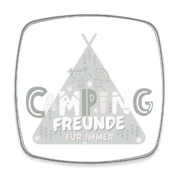 Camping friends forever. Best Camping Friends - Square fridge magnet - white - Front