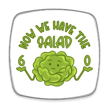 60. Geburtstag - Now we have the salad 60 - Viereckiger Kühlschrankmagnet - Weiß - Vorne