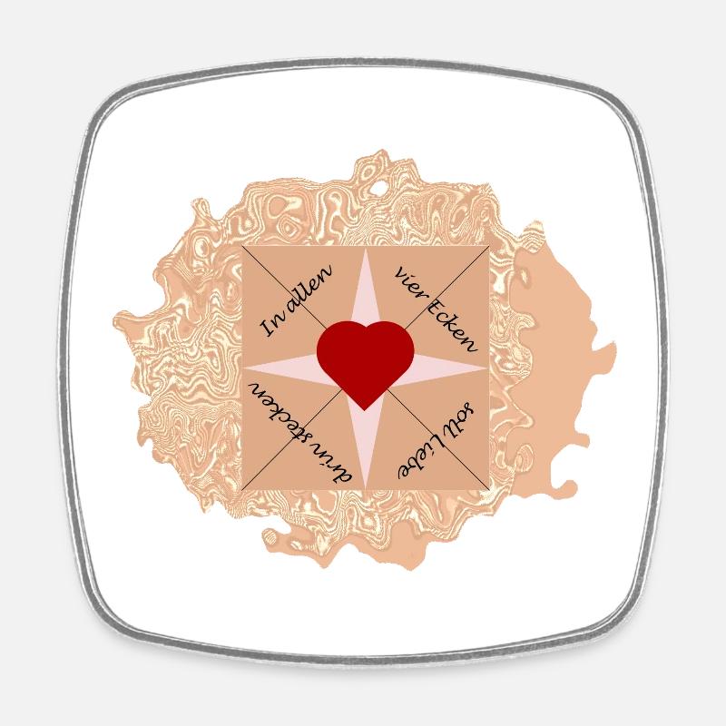 There is supposed to be love in all four corners - Square fridge magnet - white