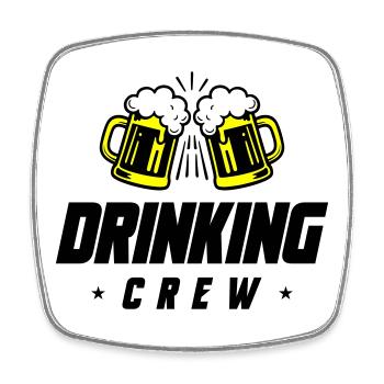 Drinking Crew Bier - Viereckiger Kühlschrankmagnet - Weiß - Vorne