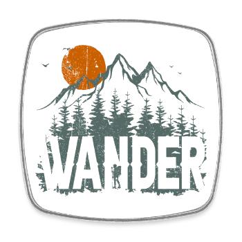Entdecker-Design für Bergwildnis - Viereckiger Kühlschrankmagnet - Weiß - Vorne