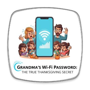 Omas WLAN-Passwort - Viereckiger Kühlschrankmagnet - Weiß - Vorne