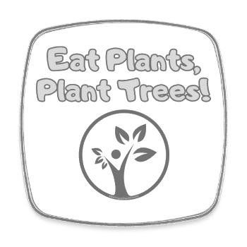 Eat Plants, Plant Trees – PRO Vegan & Klimaschutz - Viereckiger Kühlschrankmagnet - Weiß - Vorne