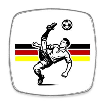 Coup de pied aérien de football Allemagne - Magnet carré - blanc - Devant