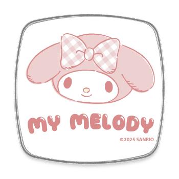 My Melody Portrait Avec Lettrage - Magnet carré - blanc - Devant