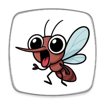 Kawaii Mücke Mosquito Insekt Cartoon Freude - Viereckiger Kühlschrankmagnet - Weiß - Vorne