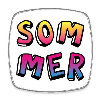 Summer Colorful Comic Style Gradient Fun Camp - Square fridge magnet - white - Front