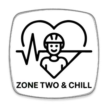 Zone Zwei & Chill Radfahrerherz - Viereckiger Kühlschrankmagnet - Weiß - Vorne