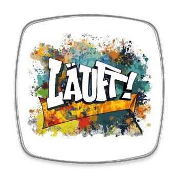 Graffiti Kunst Spaß Design läuft - Viereckiger Kühlschrankmagnet - Weiß - Vorne