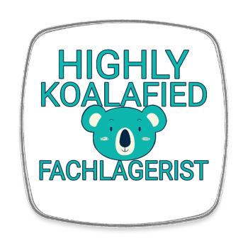 Fachlagerist Koalafied - Viereckiger Kühlschrankmagnet - Weiß - Vorne