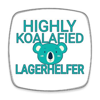 Lagerhelfer Koalafied - Viereckiger Kühlschrankmagnet - Weiß - Vorne