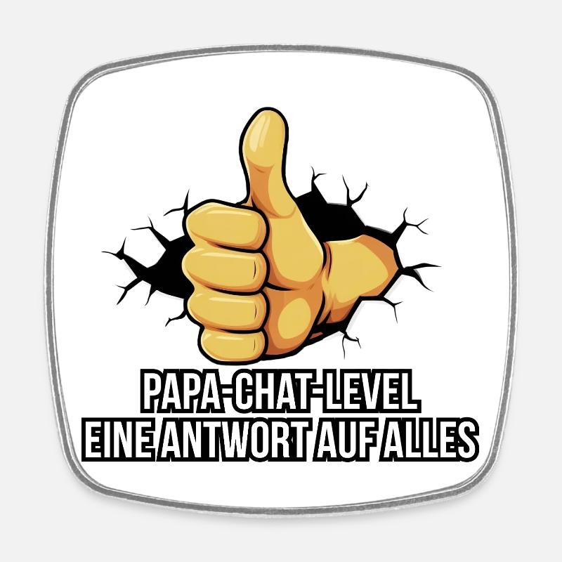 Papa lève le pouce avec lettrage - Magnet carré - blanc