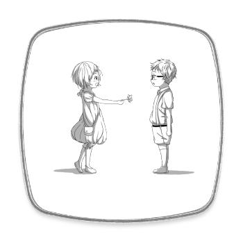 Shigatsu wa kimi no uso - Flower - Square fridge magnet - white - Front