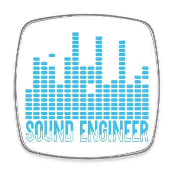 Conception d’ondes d’ingénieur du son - Magnet carré - blanc - Devant