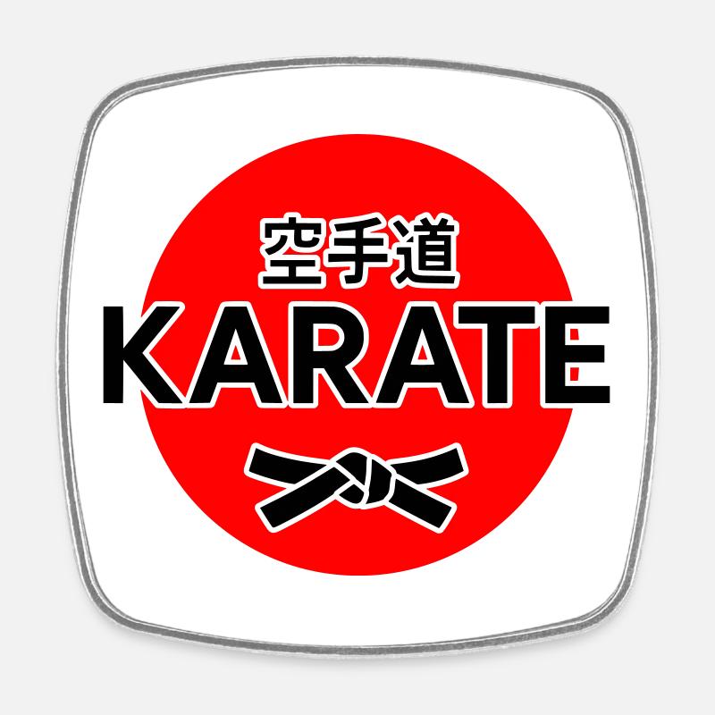 Karaté - Magnet carré - blanc